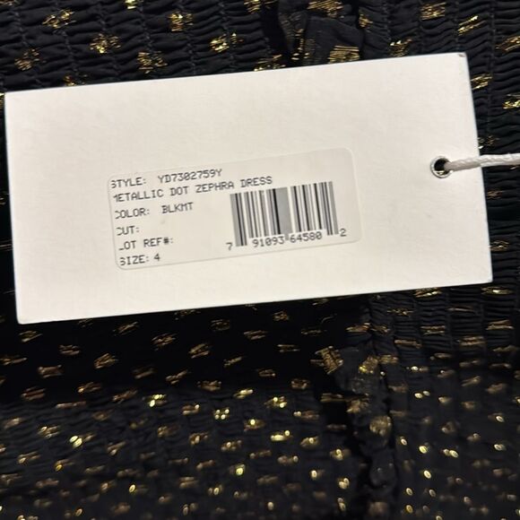 Likely Zephra Metallic Dot Dress Size 4 - Picture 7 of 9